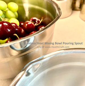 PRO SERIES 6 Pc. MIXING BOWL SET with Measurements, Pouring Spout and BPA Free Lid