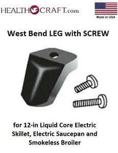 West Bend LEG with SCREW for 12-in Liquid Core Electric Skillet, Electric Saucepan and Smokeless Broiler