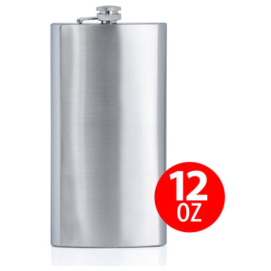 SOLD OUT - 12 oz. Stainless Steel Flask Lightweight with a Screw-On, Leak Proof Lid