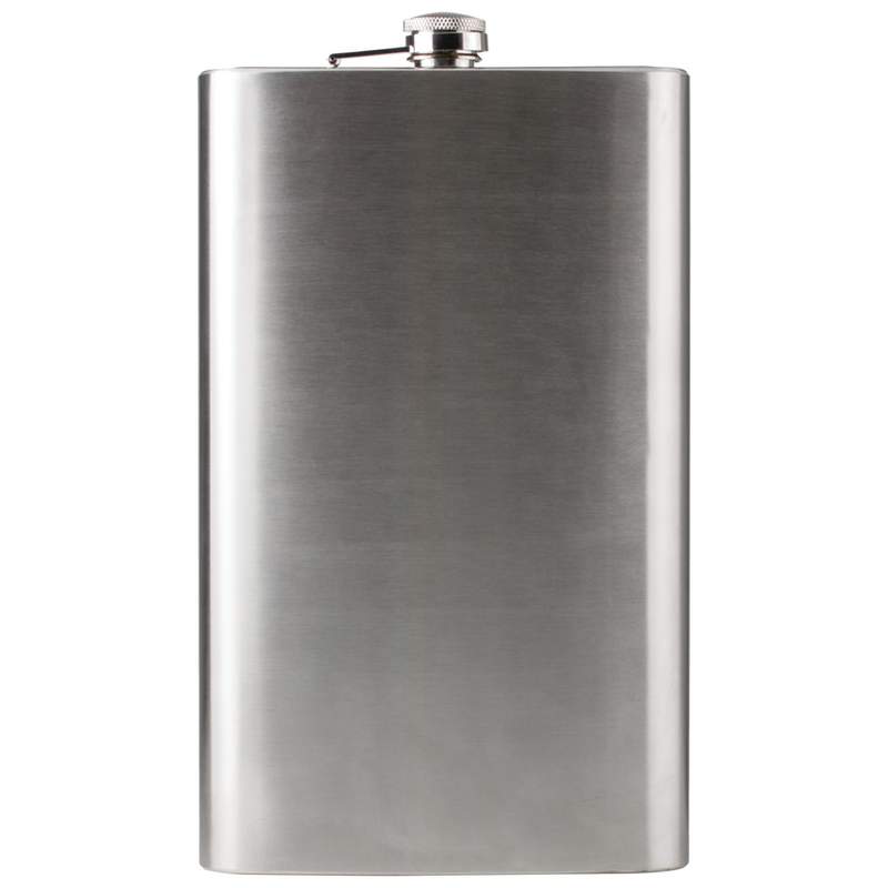 CLOSEOUT 2 LEFT - 64 oz. Jumbo Stainless Steel Beverage FLASK Extra Large, Polished 304 Stainless Steel