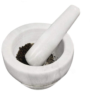1 LEFT Whie Marble MORTOR and PESTLE