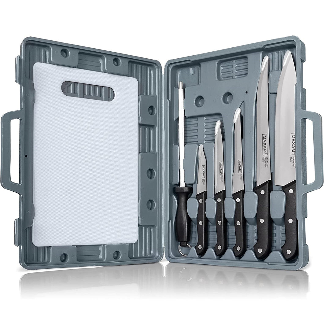 PRO SERIES 8-Pc. CUTLERY SET with Cutting Board and Case Commercial Quality