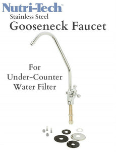 Nutri-Tech® Stainless Steel Gooseneck Faucet for under-counter water filter