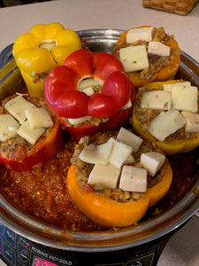 Stuffed Peppers with Mexicali Rice and Spicey Salsa© by Chef Charles Knight