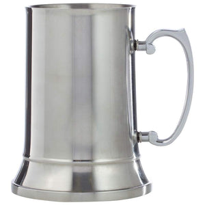 SOLD OUT - 20 oz. BEER STEIN with Handle Glass Bottom Insulated 304 Stainless-Steel for Ice Cold Beer