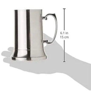 SOLD OUT - 20 oz. BEER STEIN with Handle Glass Bottom Insulated 304 Stainless-Steel for Ice Cold Beer