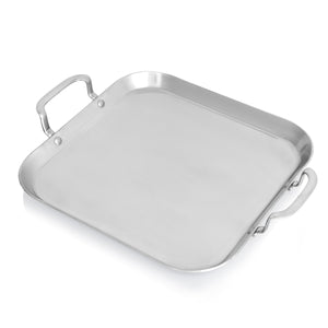 ONLY 1 LEFT 13x13 GRILL PAN Roasting Grilling Magnetic T304 Surgical Stainless Steel