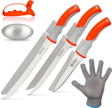 Load image into Gallery viewer, 3 LEFT - 6-Pc. FISH FILLET KNIFE SET Multipurpose - The Perfect Gift