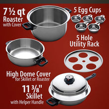 Load image into Gallery viewer, 7-Ply World&#39;s Finest 17 Pc. Steam Control Cookware Set T304 Stainless OPEN BOX