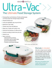 Load image into Gallery viewer, Ultra Vac Food Storage Systems BPA Free Text of Call for USA Catalog