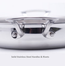 Load image into Gallery viewer, Pro-Series 5-ply Bonded Stainless Steel Deep Skillet Karahi Pan 2 Side Handles