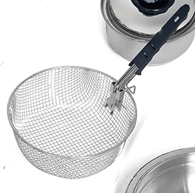 DEEP-FRY Steamer Basket with Insulated Handle and Drain Loop