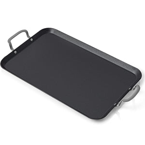 5-Ply Stovetop Double GRIDDLE nonstick PFOA FREE Magnetic 18"x11" Open Box