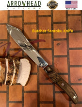 Load image into Gallery viewer, Vintage EKCO Arrowhead BUTCHER SANTOKU KNIFE Handmade in the USA