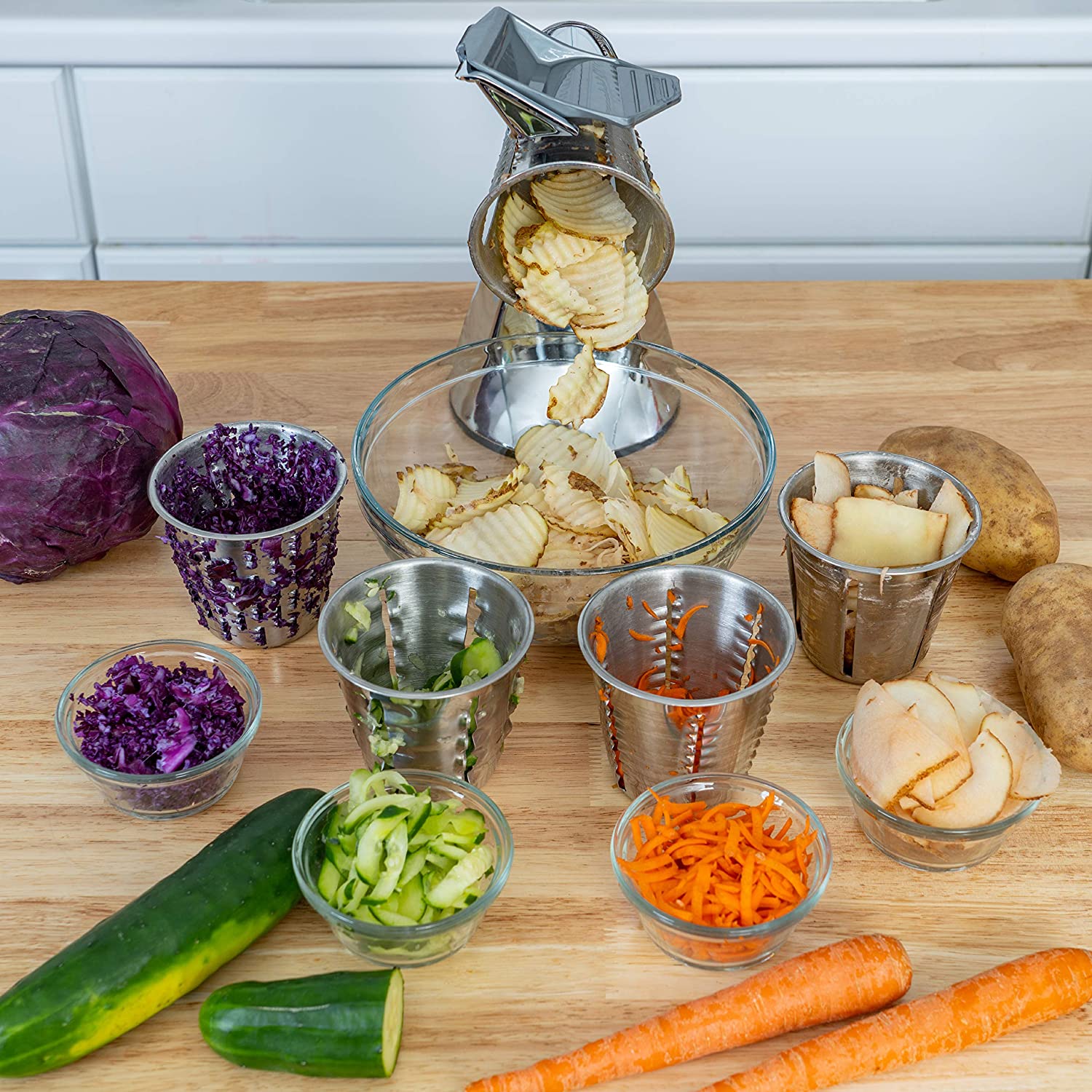Saladmaster Food Processor Machine Vegetable Cutter Slicer Shredder 5 Cones  Book