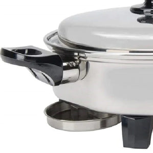 13-inch Oil Core ELECTRIC SKILLET with Steam Control T304 Stainless Steel See Video