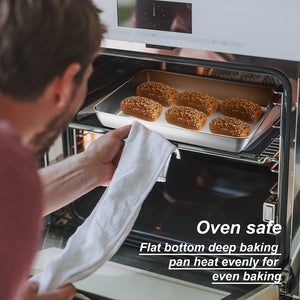 10 x 8 x 2-inch Toaster Oven LASAGNA PAN Baking Roasting 18/0-gauge Stainless Steel