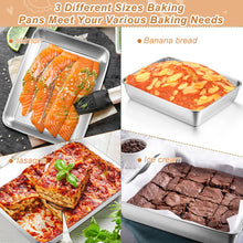 Load image into Gallery viewer, 10 x 8 x 2-inch Toaster Oven LASAGNA PAN Baking Roasting 18/0-gauge Stainless Steel