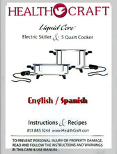 Load image into Gallery viewer, Liquid Core Electric Skillet / 5Qt Cooker INSTRUCTIONS RECIPES Eng/Span
