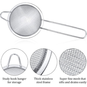 2 Fine Mesh Conical SIEVES Food Strainer