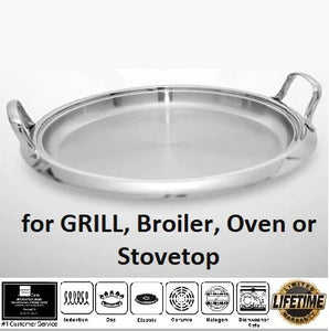 PRO SERIES The Man Pan 14-inch ROUND GRIDDLE Roasting, Grilling, Baking, Pizza Pan