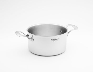 CLOSEOUT 8 LEFT Commercial 4-Qt. SOUP POT 5-Ply Magnetic T304s Surgical Stainless Steel Made in USA